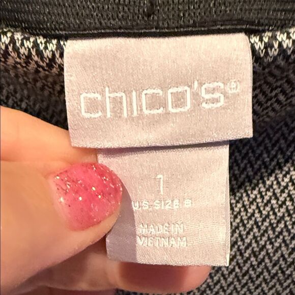 Chico's Black and Gray Dress Pants Elastic Waist size 8 - Picture 2 of 6